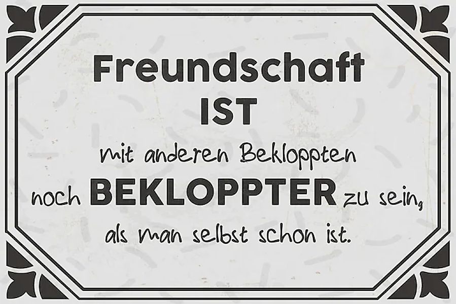 queence Metallbild "Bekloppte Freunde", Schriftzüge-Schriftzug-Sprüche-Sprü günstig online kaufen