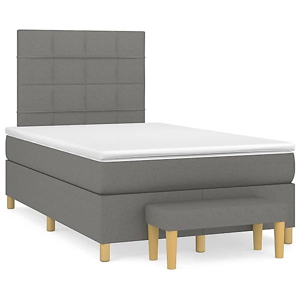 vidaXL Boxspringbett mit Matratze Dunkelgrau 120x200 cm Stoff1358862 günstig online kaufen