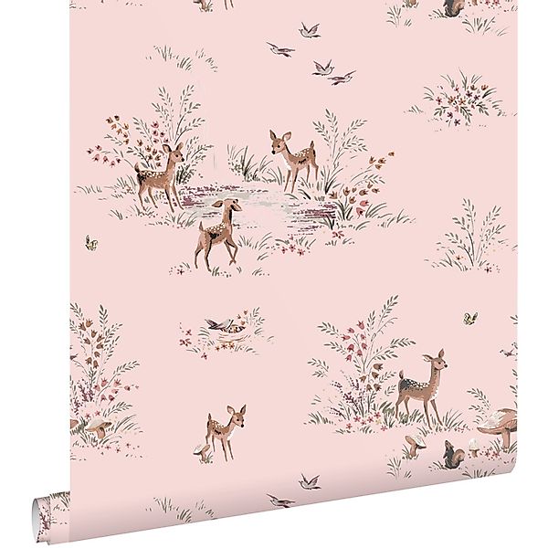 ESTAhome Tapete Hirsche Rosa 50 x 900 cm günstig online kaufen