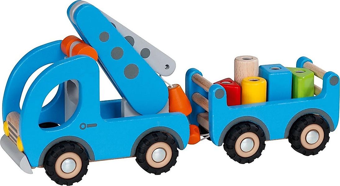 goki Spielzeug-Kran Kranwagen mit Anhänger, (7-tlg), mit magnetischer Hilfe günstig online kaufen
