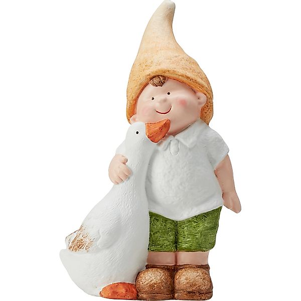 Deko-Figur Junge mit Gans im Arm 23 cm x 12 cm x 38,5 cm günstig online kaufen