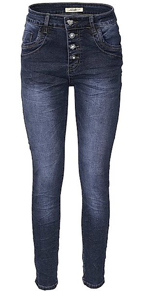 Jewelly Regular-fit-Jeans Jeans, Stretch Jeans Five-Pocket im Crash-Look günstig online kaufen