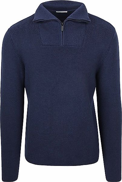 Knowledge Cotton Apparel Wollpullover Half Zip Navyblau - Größe L günstig online kaufen