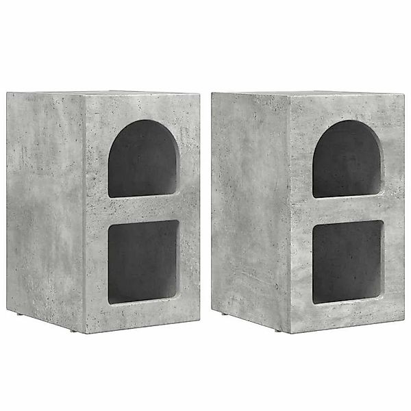 vidaXL Nachttisch 2 Stk Beton Grau 29,5 x 35 x 50 cm Holzwerkstoff 891231 günstig online kaufen