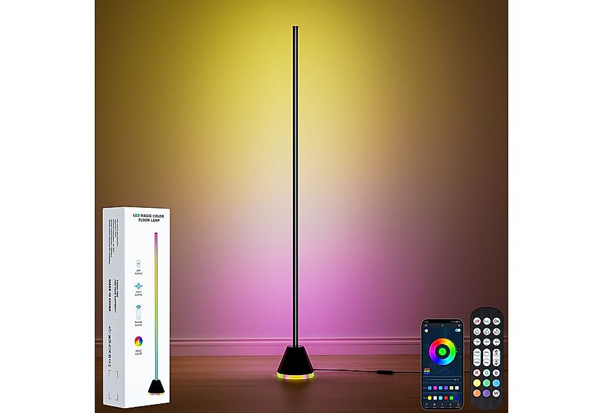 Lujasi LED Stehlampe RGBIC LED Stehlampe Wohnzimmer, dimmbar mit Fernbedien günstig online kaufen