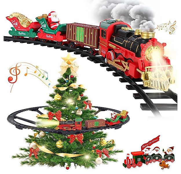 CLTYQ Spielzeug-Eisenbahn Weihnachtszug für Kinder mit Rauch, Licht und Sou günstig online kaufen