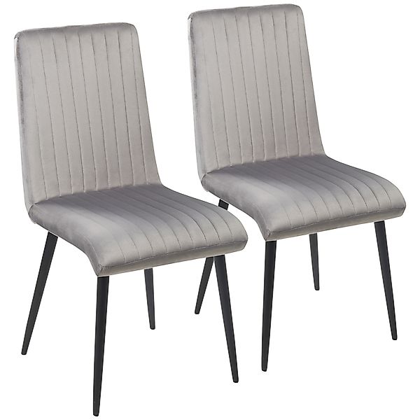 HOMCOM 2 Stück Set Gepolsterte Esszimmerstühle aus Samteffekt, Küchenstühle günstig online kaufen