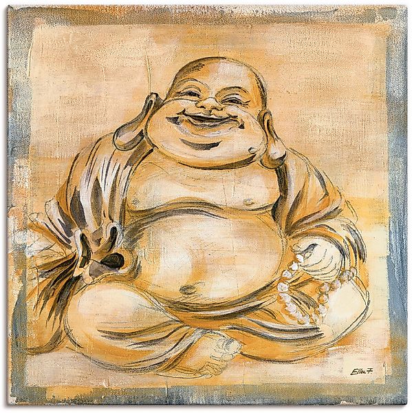 Artland Wandbild "Fröhlicher Buddha I", Religion, (1 St.), als Leinwandbild günstig online kaufen