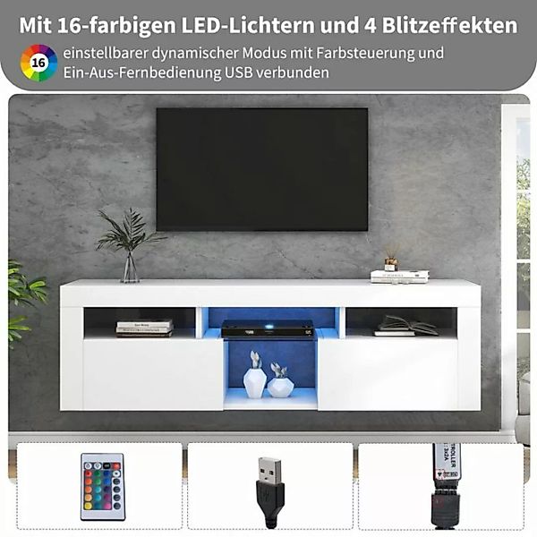Gotagee TV-Schrank 140cm Hochglanz-TV-Panel Modern TV-Schrank TV lowboard B günstig online kaufen