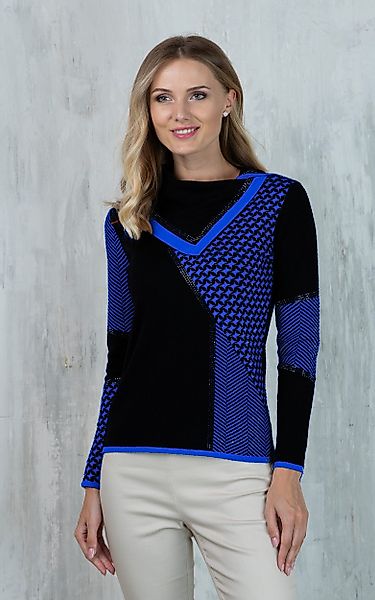 Passioni Strickpullover im Fischgräten- und Sternmuster günstig online kaufen