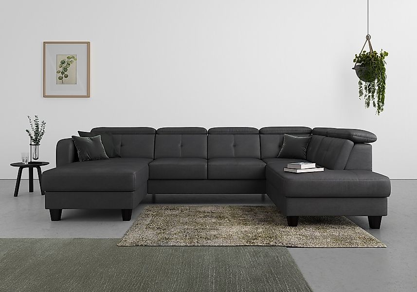 sit&more Wohnlandschaft "Belluci U-Form" Kopfteilverstellung und Federkern, günstig online kaufen