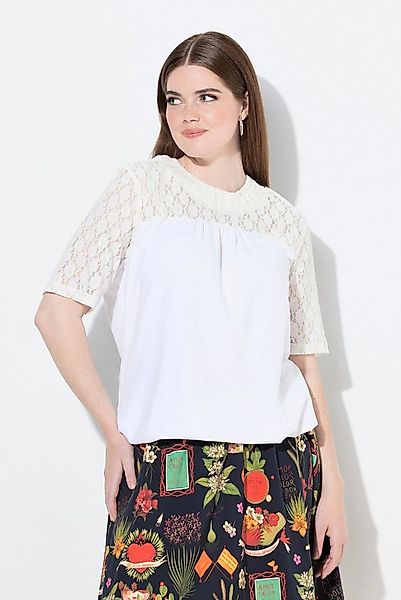 Ulla Popken T-Shirt T-Shirt Spitze Stehkragen Halbarm günstig online kaufen