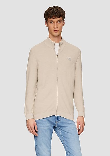 s.Oliver Strickjacke Strukturierte Strickjacke mit Logo-Patch günstig online kaufen