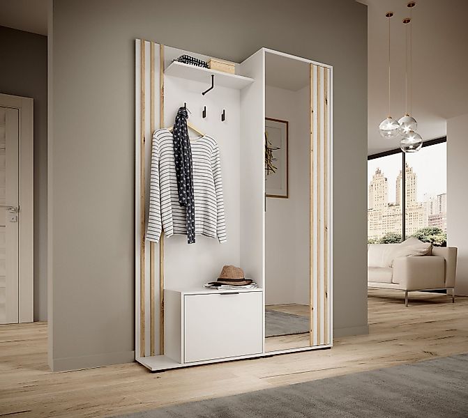 MOEBLO Kompaktgarderobe JOHN (Dielenschrank Wandschrank Regal Diele & Flur günstig online kaufen