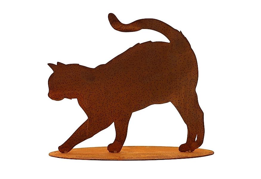 Rostikal Gartenfigur Katze aus Cortenstahl Edelrost Metall Deko wetterfest günstig online kaufen