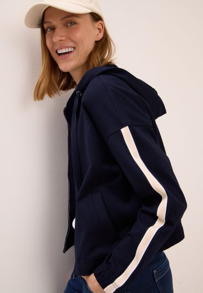 CECIL Kapuzensweatjacke mit Galonstreifen günstig online kaufen