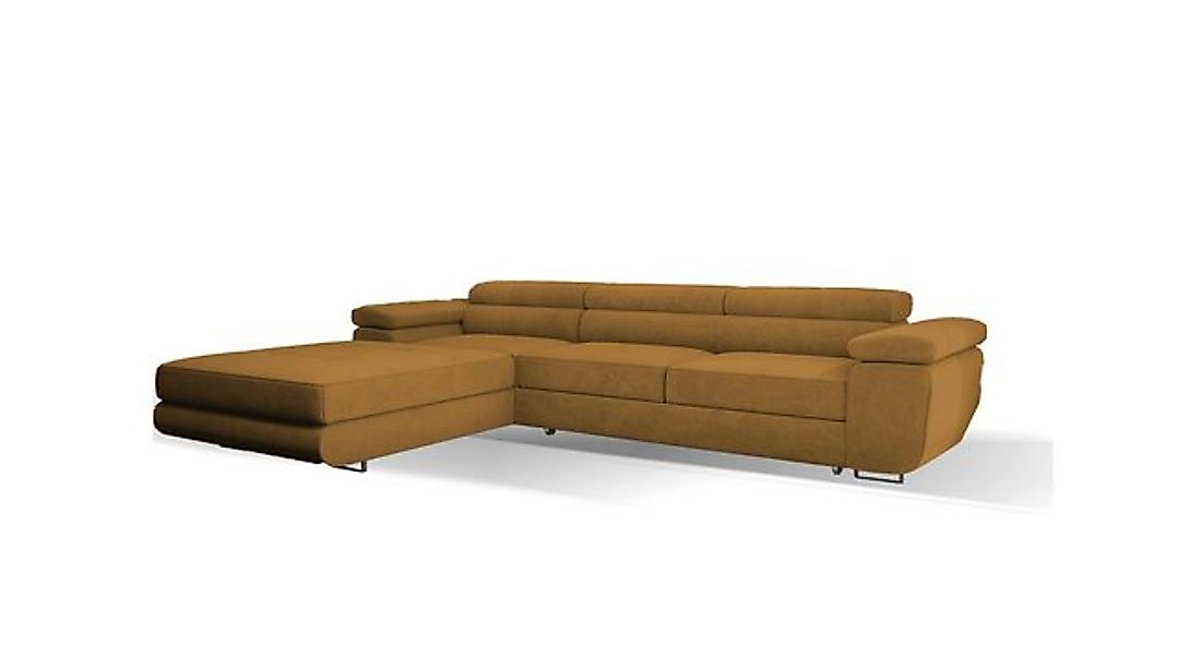 Goldstoff Ecksofa platzsparende Schlafcouch mit Stauraum, Eckcouch mit vers günstig online kaufen