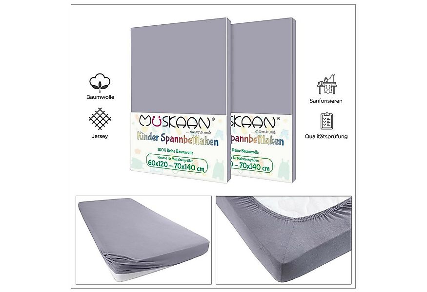TRENDBUY24 Spannbettlaken Kinder Spannbettlaken 60x120 - 70x140 cm, Baumwol günstig online kaufen