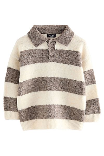 Next Polokragenpullover Gestreiftes Rugby-Polohemd aus Strick günstig online kaufen