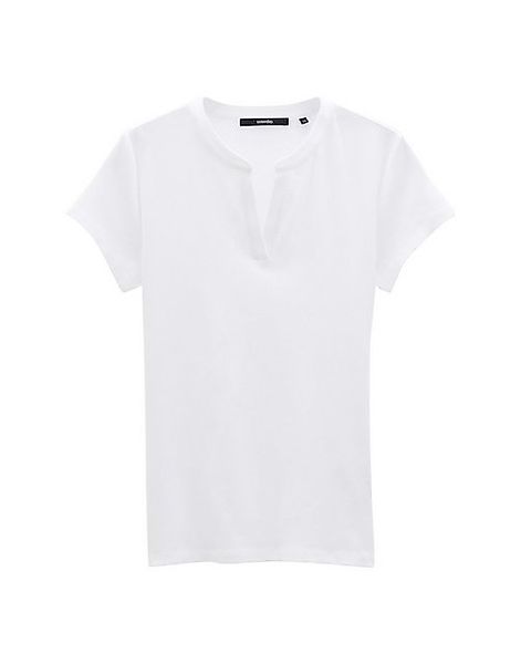 someday Kurzarmshirt Geripptes Shirt KLEOH DETAIL mit V-Ausschnitt günstig online kaufen
