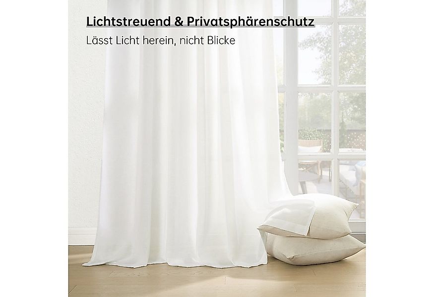 Topfinel Gardine Leinenoptik Gardinen mit Ösen Vorhänge für Wohnzimmer (2 S günstig online kaufen