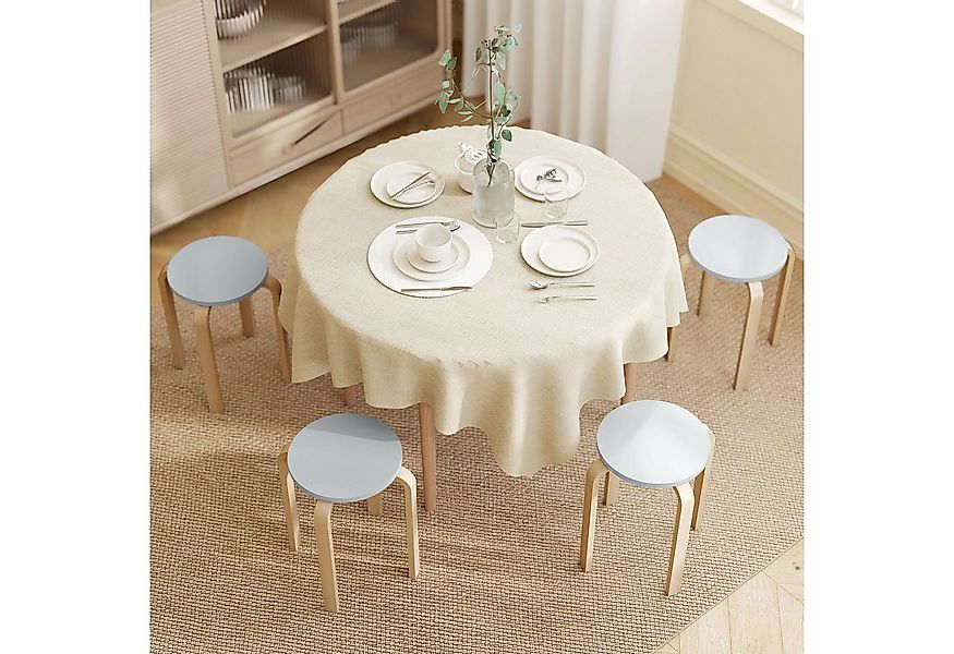 HOMCOM Hocker (Runde Kleiner Hocker, 4 St., Stapelbar Esszimmerhocker), für günstig online kaufen