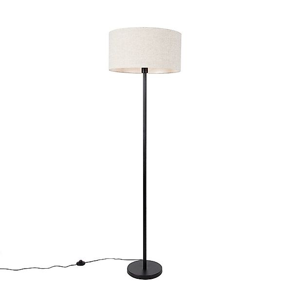 Qazqa Stehlampe Simplo stof, ohne Leuchtmittel, E27, Schwarz, Modern, Stahl günstig online kaufen