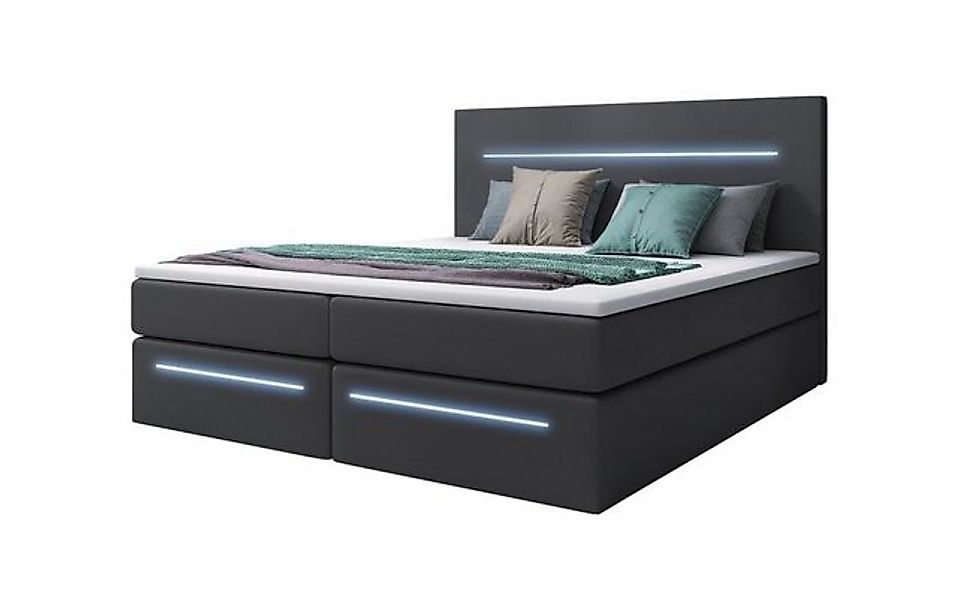 Luxusbetten24 Boxspringbett Sejour, mit LED-Beleuchtung und Stauraum günstig online kaufen
