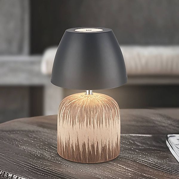 LED-Akku-Tischlampe Brilo unplugged Cera, anthrazit, 22 cm günstig online kaufen