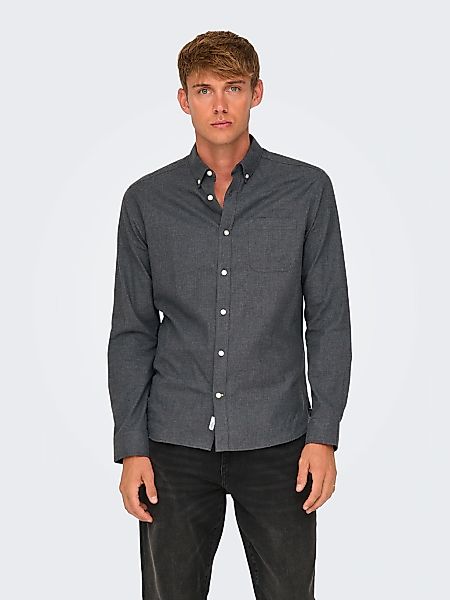 ONLY & SONS Langarmhemd "ONSROAD LIFE REG MELANGE LS SHIRT NOOS" günstig online kaufen
