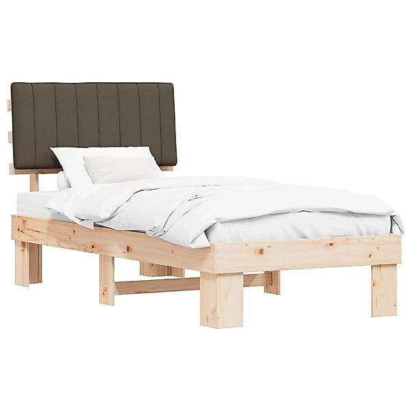 vidaXL Bettgestell mit Gepolstertem Kopfteil Taupe 90 x 190 cm 877527 günstig online kaufen