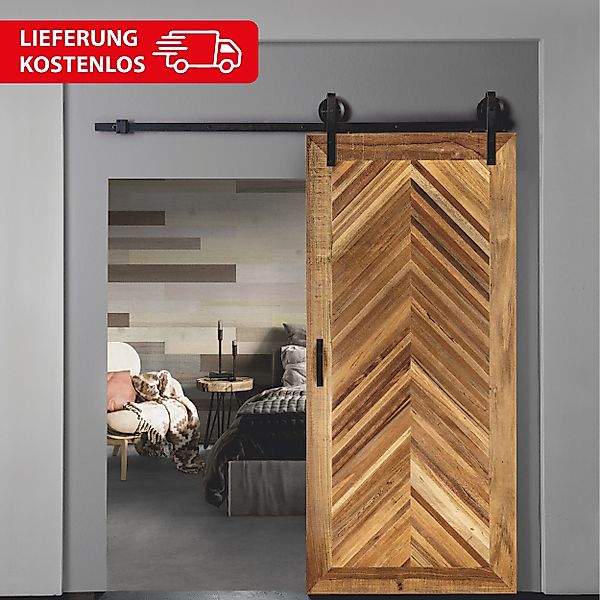 INDO Schiebetür Premium Holzschiebetür Scheunentor, 100x215 günstig online kaufen