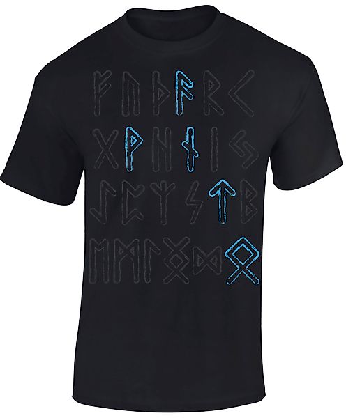 Baddery Print-Shirt Wikinger Tshirt: "Wotan Runen" günstig online kaufen
