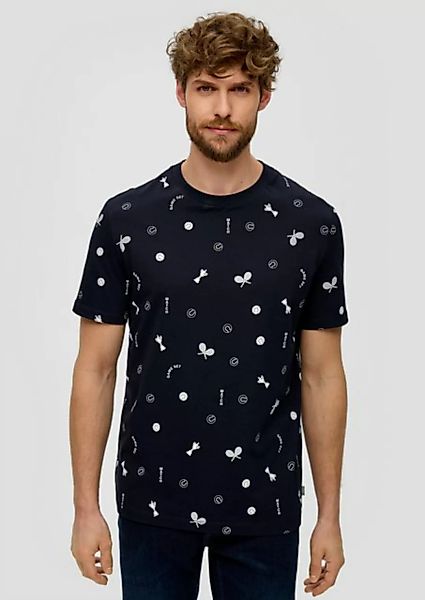 s.Oliver Kurzarmshirt Baumwollshirt mit All-over-Print günstig online kaufen