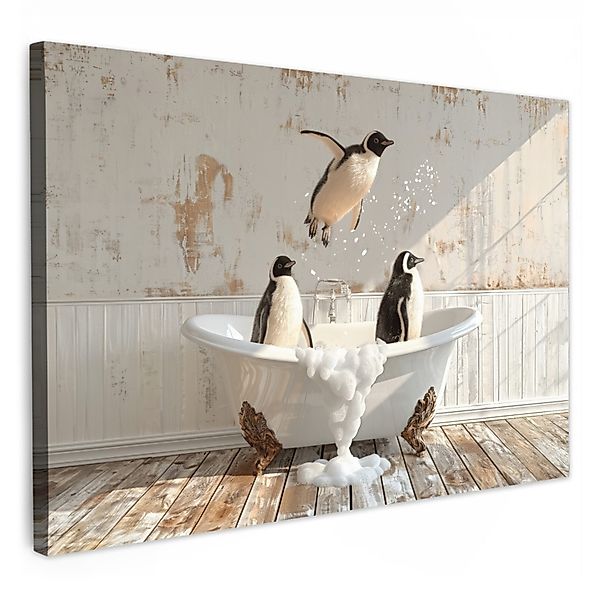 OneMillionCanvasses® Leinwandbild Weinlese - Pinguin - günstig online kaufen