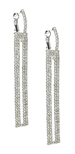 Ella Jonte Paar Ohrhänger, lange Statement Strass Ohrringe - Gold oder Silb günstig online kaufen