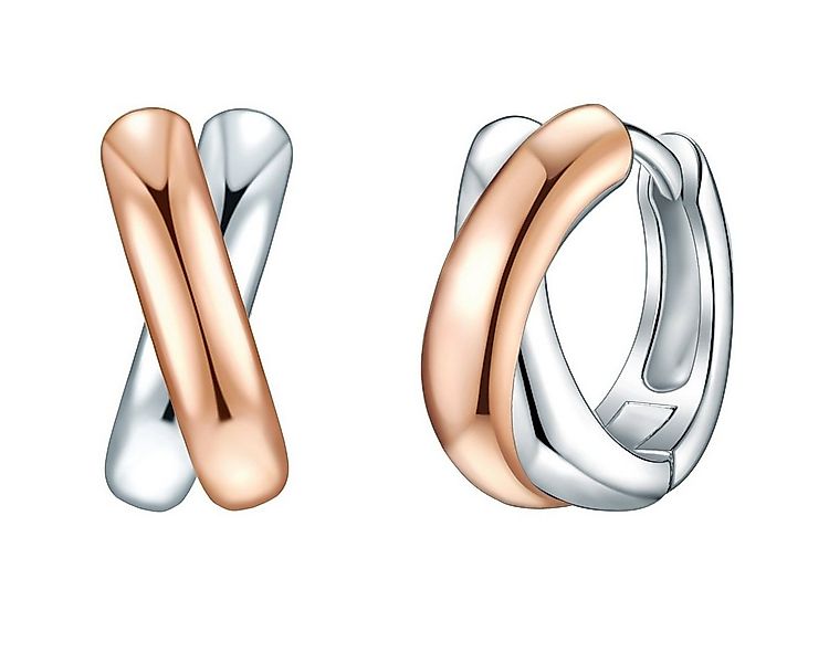 Rafaela Donata Paar Creolen silber/roségold, aus Sterling Silber günstig online kaufen