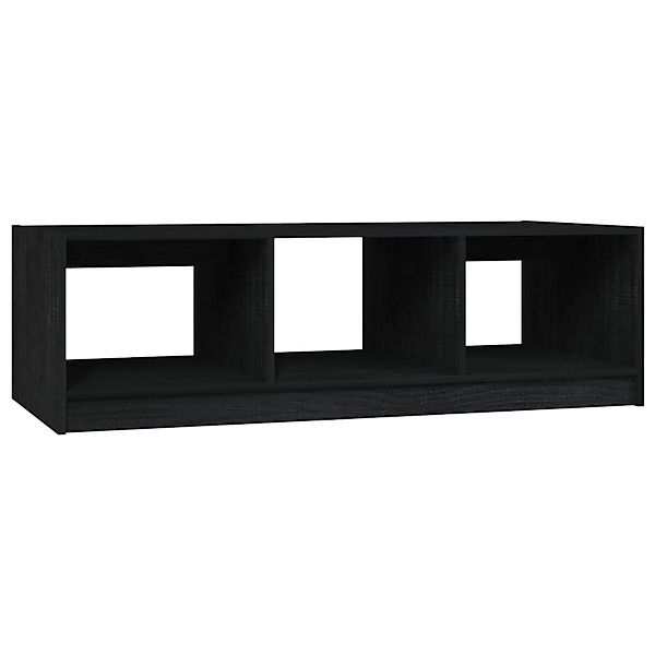 vidaXL Couchtisch Schwarz 110x50x34 cm Massivholz Kiefer günstig online kaufen