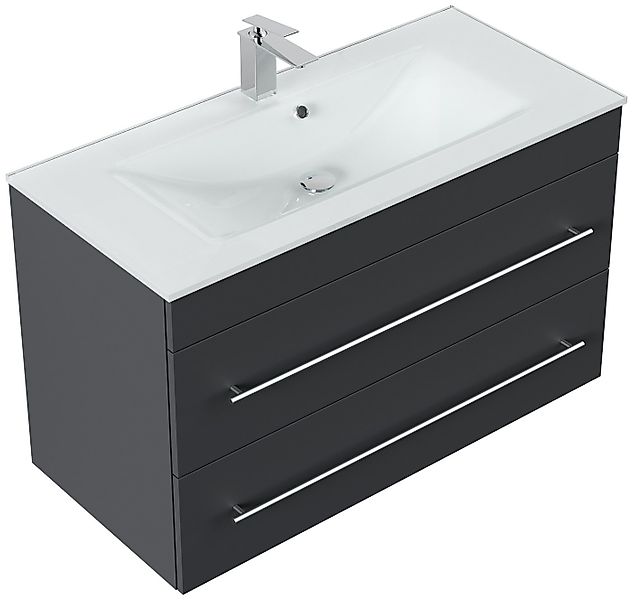 Magnolia Home Hängeschrank Badmöbel Vitro 1000 mit Glaswaschbecken SoftClos günstig online kaufen