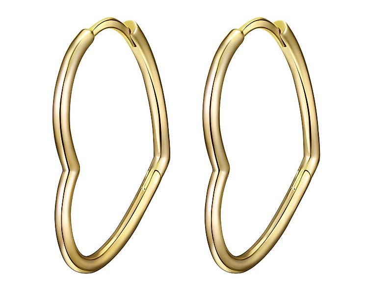 Lulu & Jane Paar Creolen Herz gelbgold günstig online kaufen