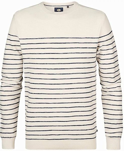 Petrol Pullover Palm Streifen Ecru  - Größe XL günstig online kaufen