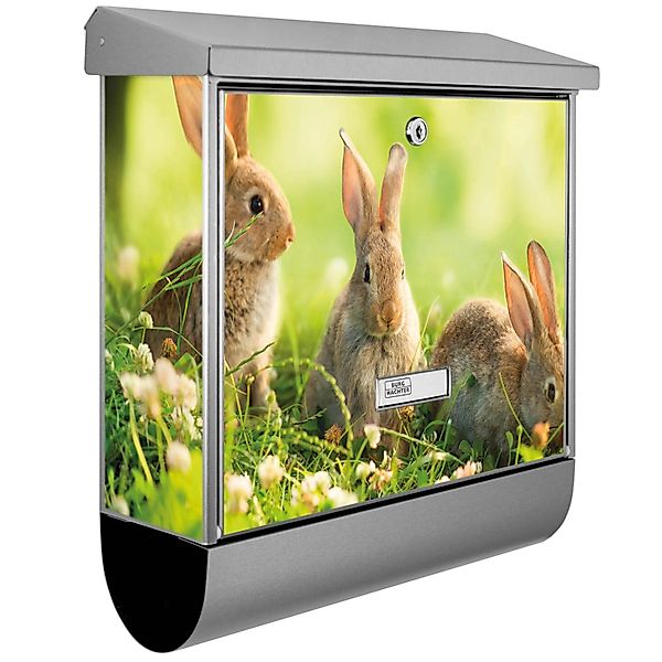 Banjado Briefkasten Edelstahl 38x39x12cm Mit Zeitungsfach Inkl. Montagemate günstig online kaufen