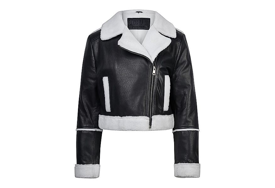 trueprodigy Lederjacke Tristin Pilotenjacke mit Reißverschluss und Felleins günstig online kaufen