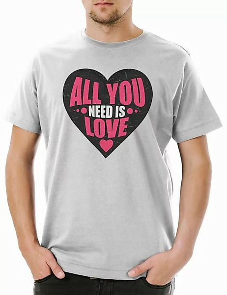 Urban Backwoods Print-Shirt All You Need Is Love Heart Herren T-Shirt Liebe günstig online kaufen