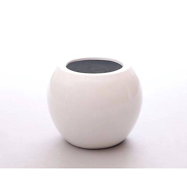 Elegant Einrichten Pflanzkübel Fiberglas Ball D40xH32cm Hochglanz-Weiß günstig online kaufen