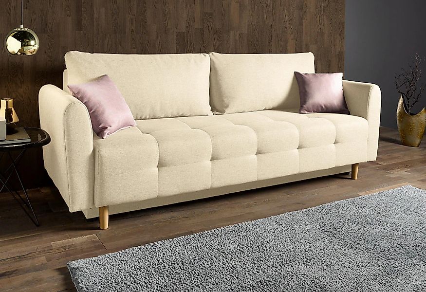 INOSIGN Schlafsofa "Nordic" inklusive Bettkasten und Zierkissen günstig online kaufen