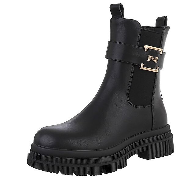 Ital-Design Moderne Damen-Stiefelette mit Schnalle für Alltag und Freizeit günstig online kaufen