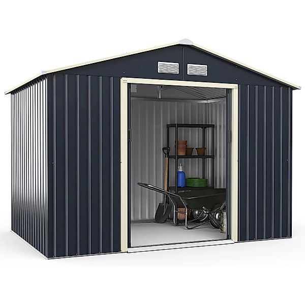 Costway Gerätehaus Metall Metallschuppen Outdoor 277x191x202 cm günstig online kaufen