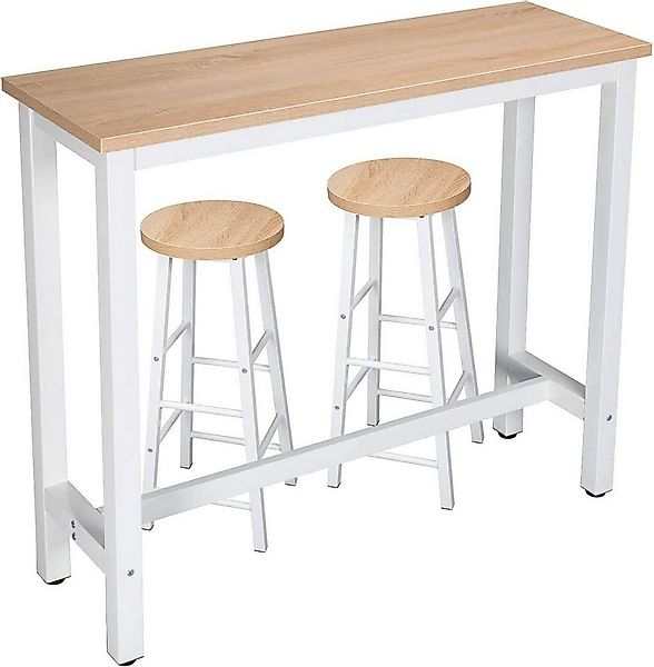 Woltu Bartisch, 1x Bartisch+2x Barhocker Set Esstisch Essgruppe Metallgeste günstig online kaufen
