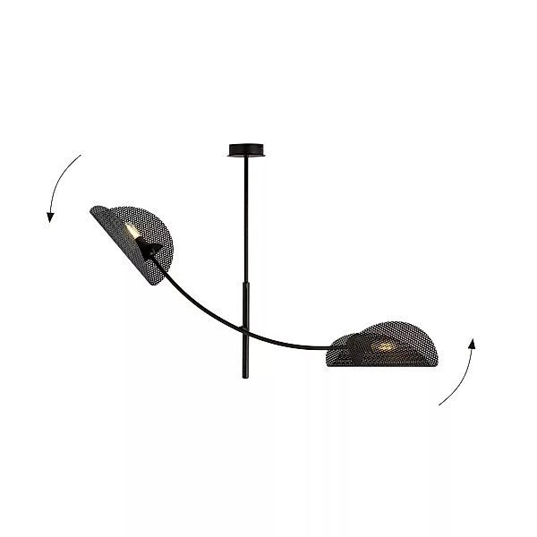 Deckenlampe Gladio, schwarz, zweiflammig günstig online kaufen